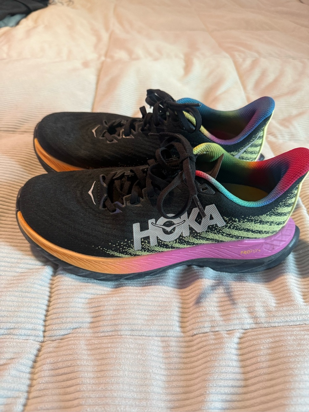 HOKA Mach 5 Black Multi Rainbow Women’s Running Shoes Sneakers